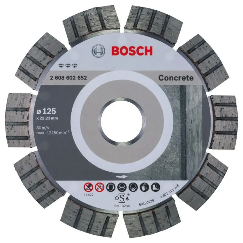 Aanbieding Bosch Blauw Accessoires 2608602652 Diamantdoorslijpschijf Best for Concrete 125 x 22,23 x 2,2 x 12 mm