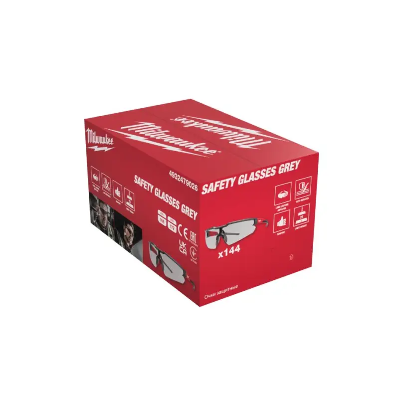 Alleen Vandaag Milwaukee Accessoires 4932479026 Bulk veiligheidsbrillen grijs - 144 stuks